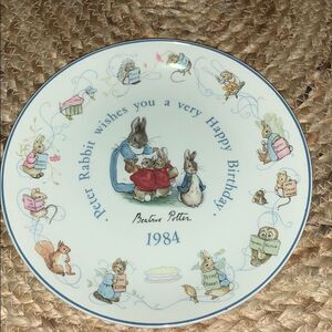 Peter rabbit birthday 1983 plate wedgwood